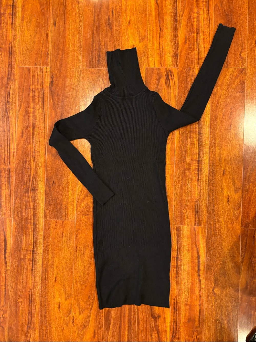 SHEIN Black Long Sleeve Turtleneck Bodycon Dress